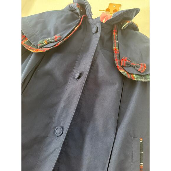 Rothschild toddlers girls pea coat jacket hoodie lined navy blur buttons sz5 - Picture 12 of 16